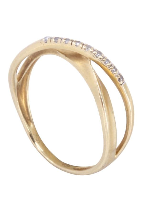 BAGUE MODERNE ENTRELACÉE DIAMANTS — vue 5