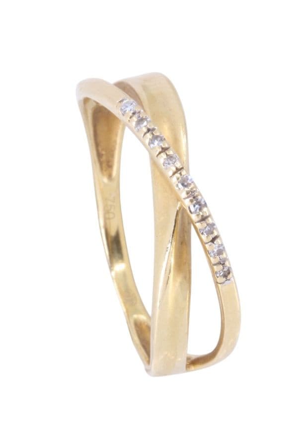 BAGUE MODERNE ENTRELACÉE DIAMANTS — vue 4