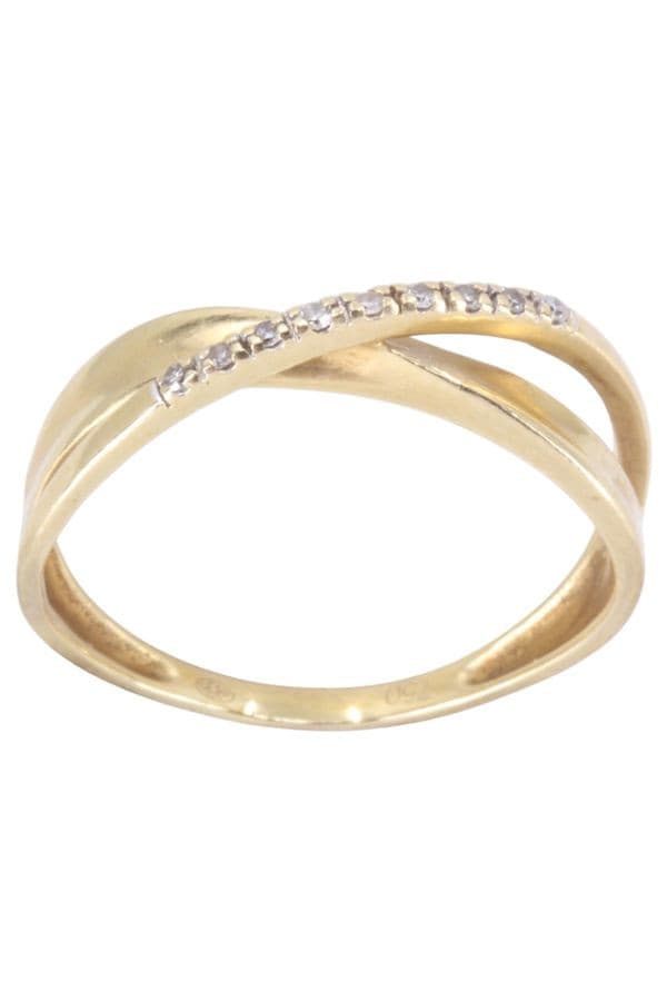 BAGUE MODERNE ENTRELACÉE DIAMANTS — vue 1