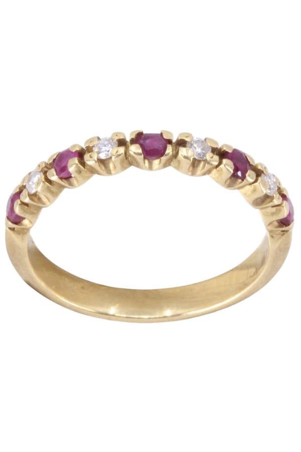 DEMI-ALLIANCE RUBIS ET DIAMANTS — vue 1