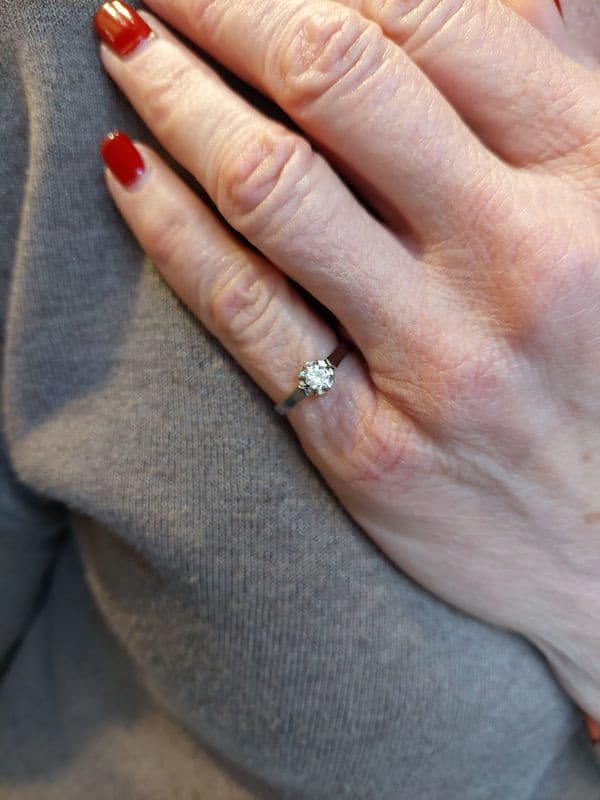 SOLITAIRE ANCIEN DIAMANT 0.28 CARAT — vue 2