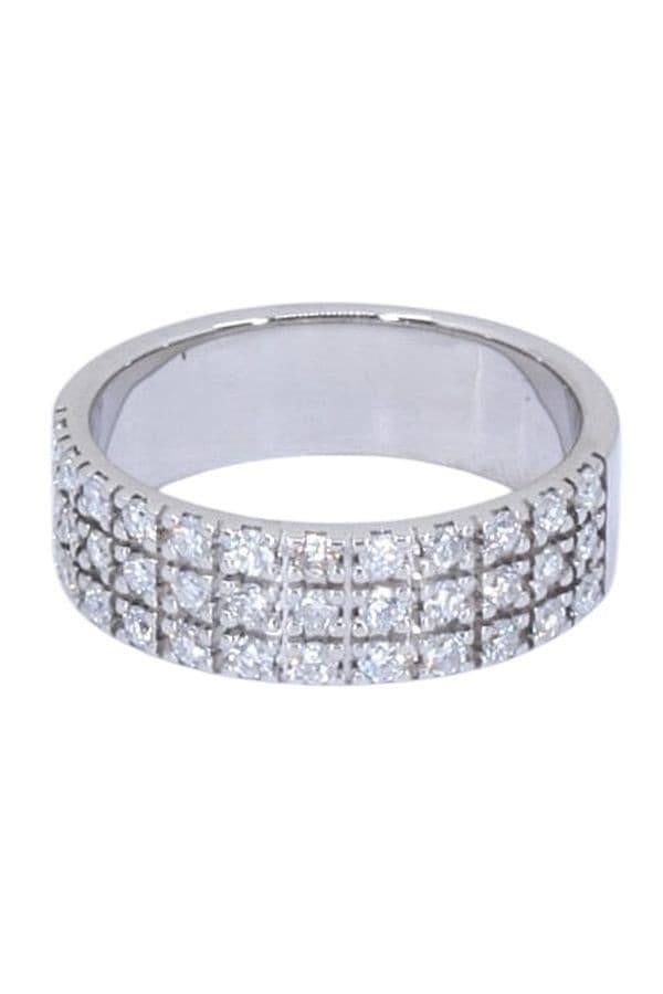 BAGUE MODERNE PAVAGE DIAMANTS — vue 5
