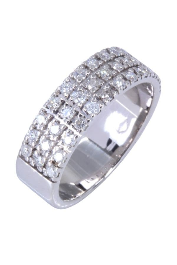 BAGUE MODERNE PAVAGE DIAMANTS — vue 3