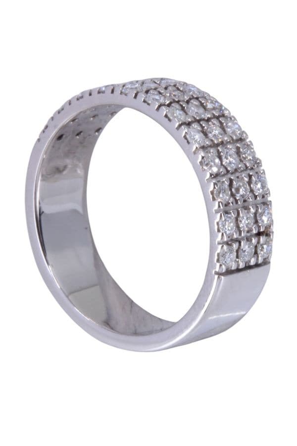 BAGUE MODERNE PAVAGE DIAMANTS — vue 4