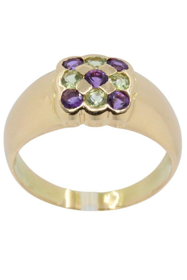 BAGUE TOURMALINES ET AMETHYSTES — vue 1