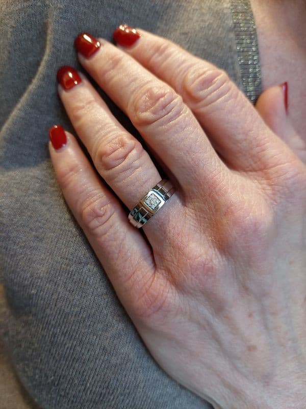 BAGUE MODERNE DIAMANTS — vue 2