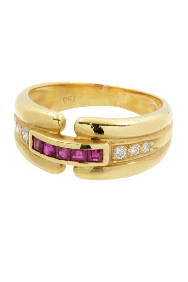 BAGUE RUBIS ET DIAMANTS — vue 2