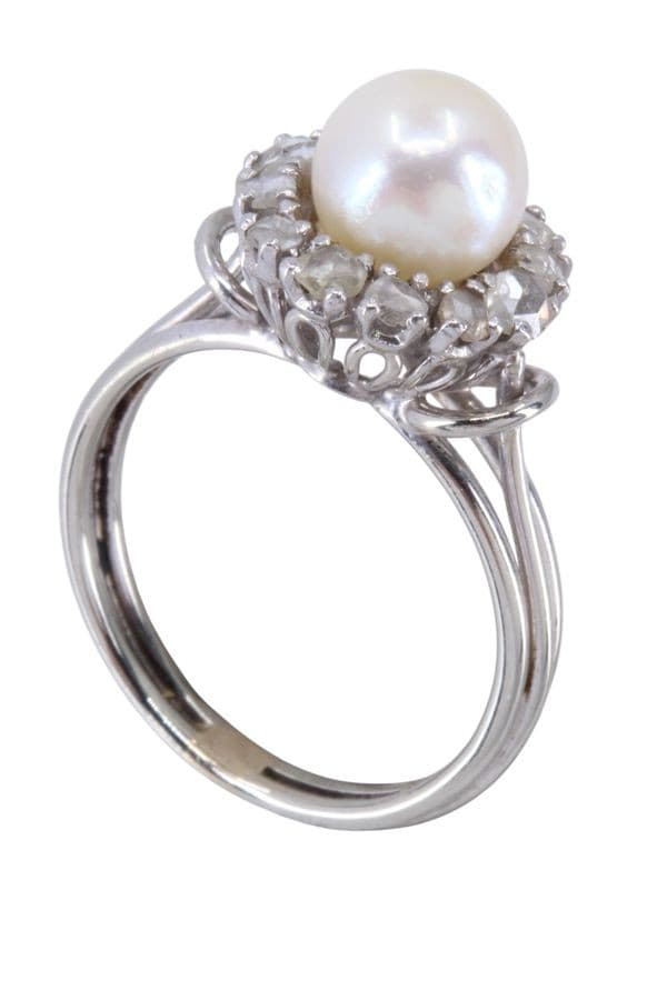 BAGUE PERLE ET DIAMANTS 50' — vue 5