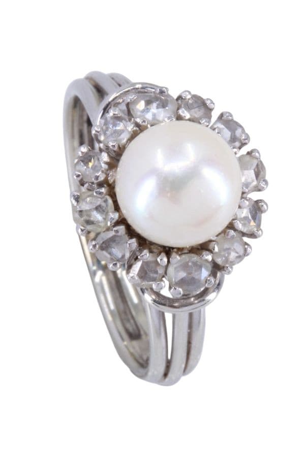 BAGUE PERLE ET DIAMANTS 50' — vue 3