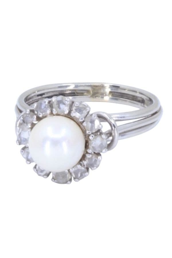 BAGUE PERLE ET DIAMANTS 50' — vue 6