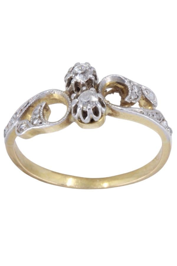 BAGUE DIAMANTS ART-NOUVEAU — vue 1