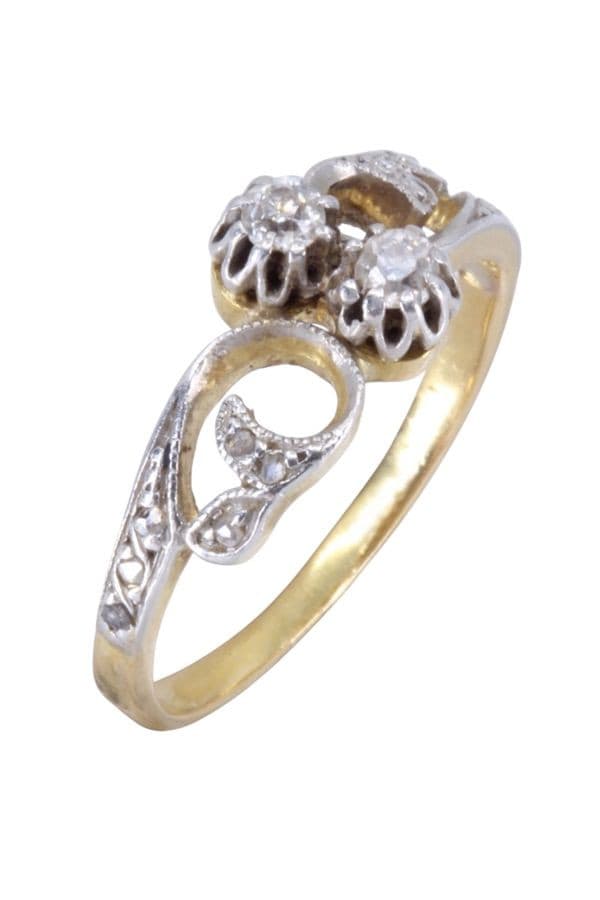 BAGUE DIAMANTS ART-NOUVEAU — vue 4