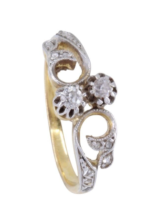 BAGUE DIAMANTS ART-NOUVEAU — vue 3