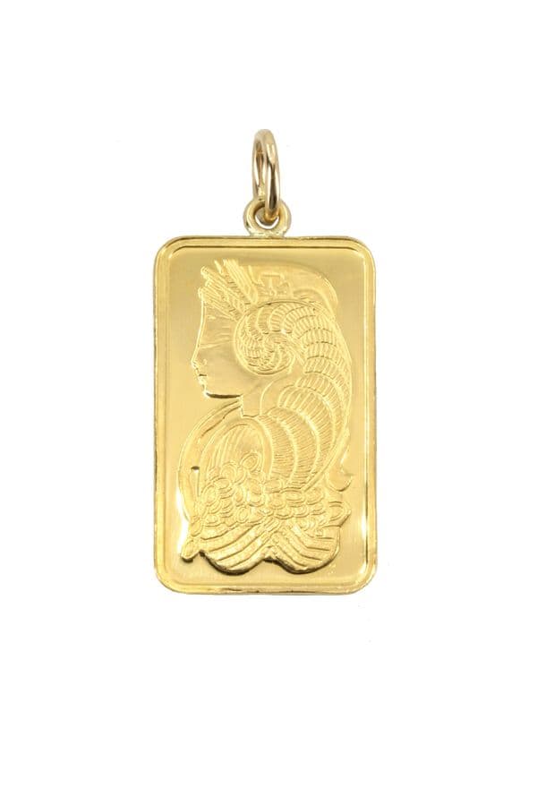 PENDENTIF LINGOTIN 5 GRAMMES "LADY FORTUNA" — vue 1