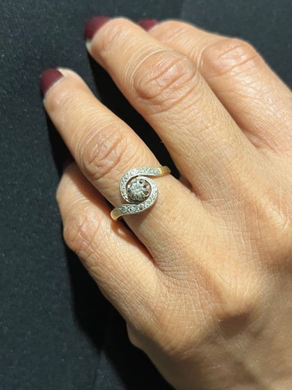 BAGUE TOURBILLON  ART-NOUVEAU — vue 2