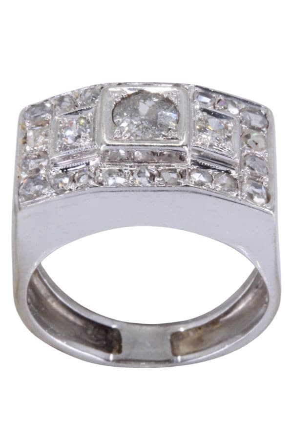 BAGUE TANK DIAMANTS — vue 1
