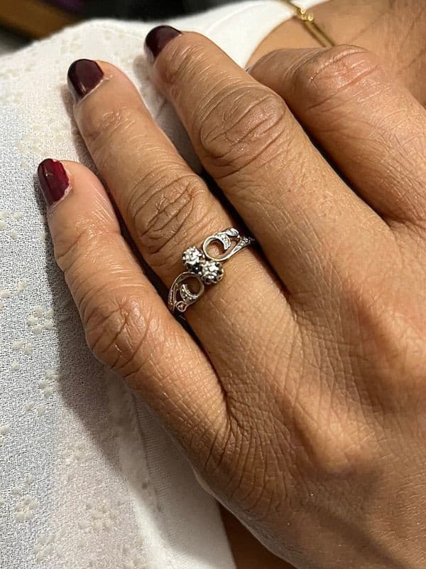 BAGUE DIAMANTS ART-NOUVEAU — vue 2