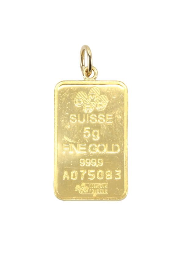PENDENTIF LINGOTIN 5 GRAMMES "LADY FORTUNA" — vue 2
