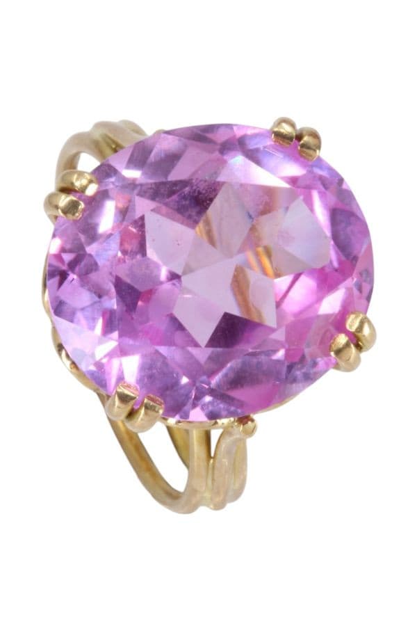 BAGUE ANCIENNE SAPHIR ROSE — vue 5