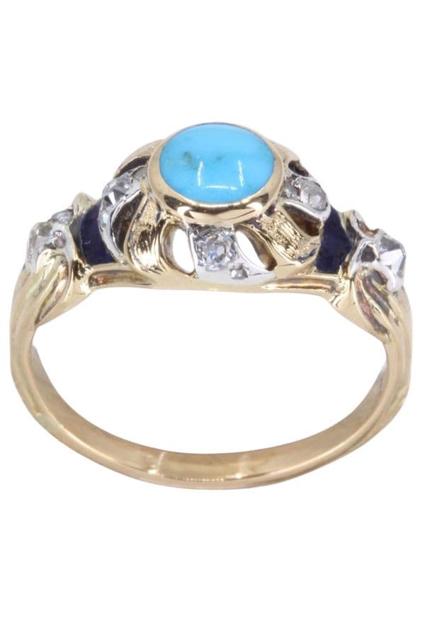 BAGUE ANCIENNE ÉMAIL — vue 1