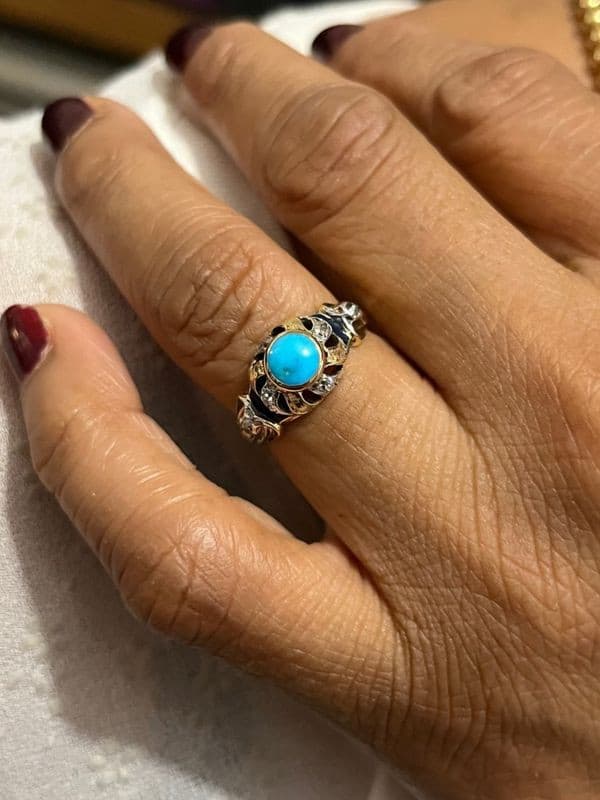 BAGUE ANCIENNE ÉMAIL — vue 2