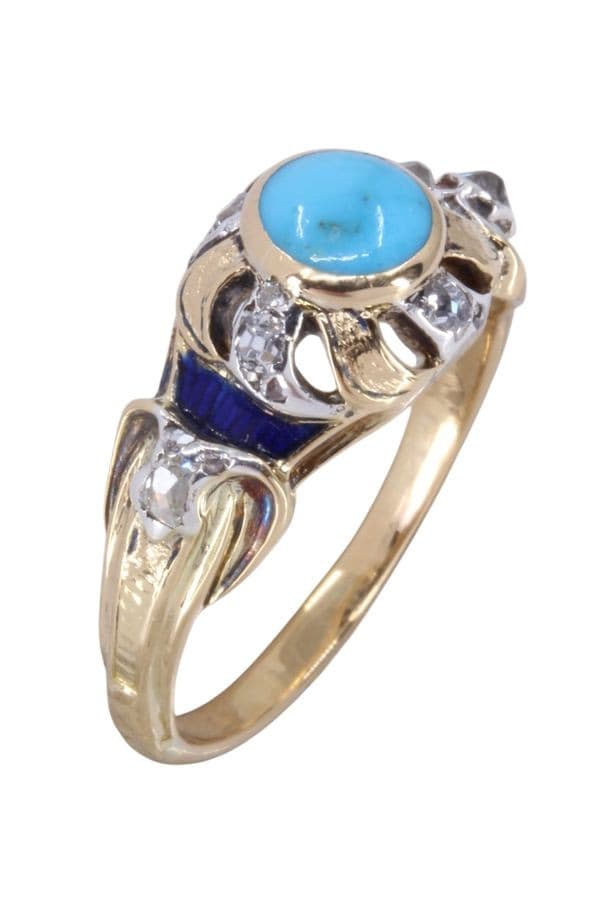 BAGUE ANCIENNE ÉMAIL — vue 3