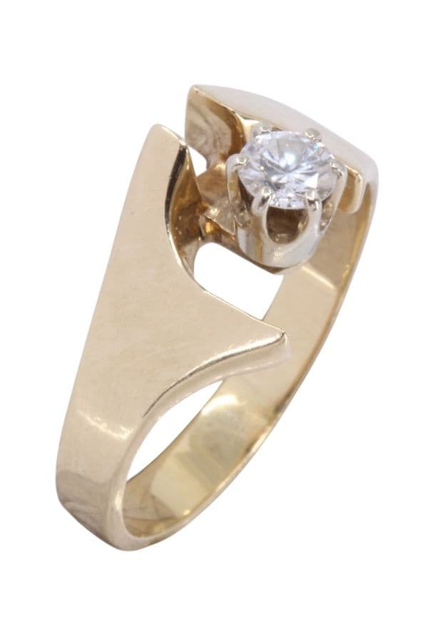 SOLITAIRE MODERNE DIAMANT 0.30 CARAT — vue 3
