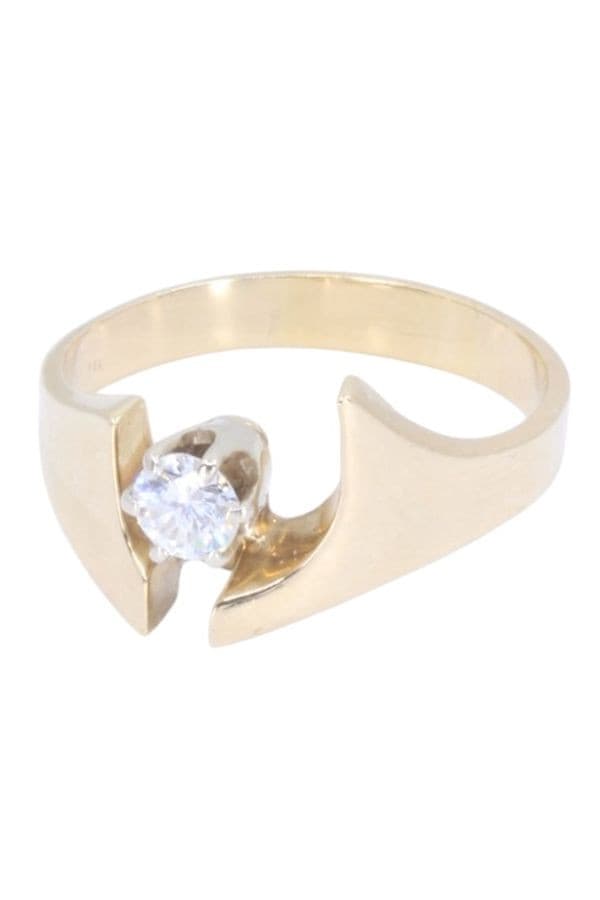 SOLITAIRE MODERNE DIAMANT 0.30 CARAT — vue 5