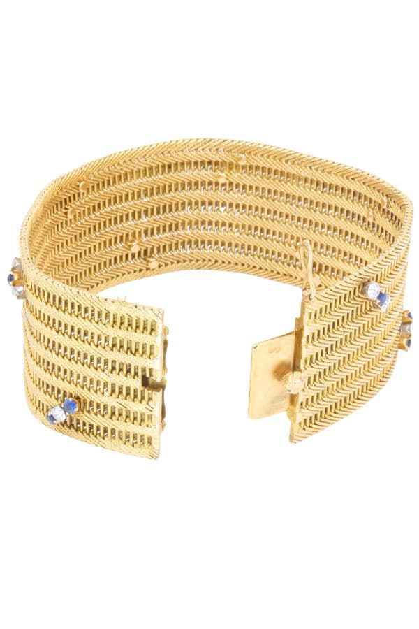 BRACELET TRESSÉ ANNÉES 60' SAPHIRS ET DIAMANTS — vue 3