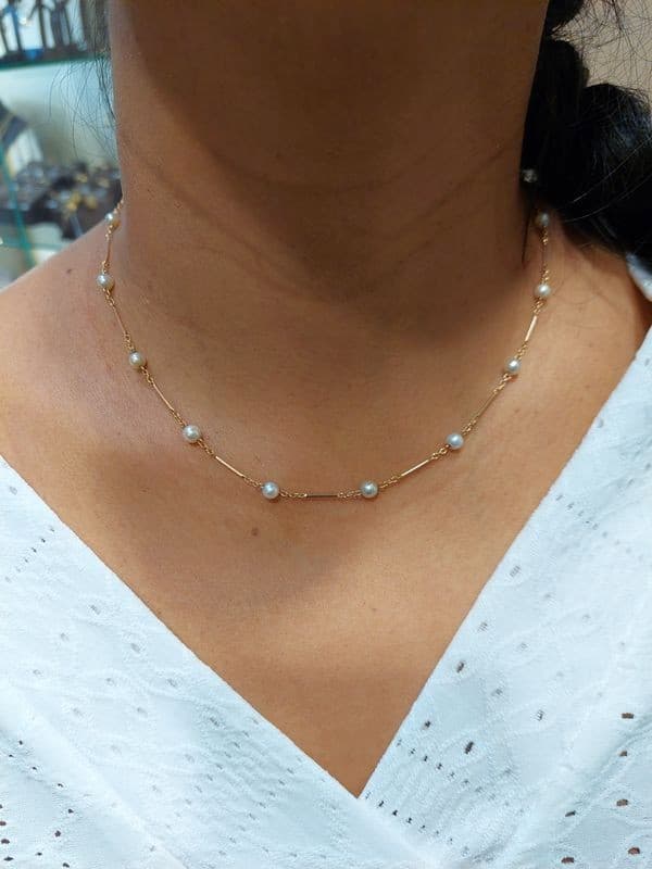 COLLIER ANCIEN PERLES — vue 2