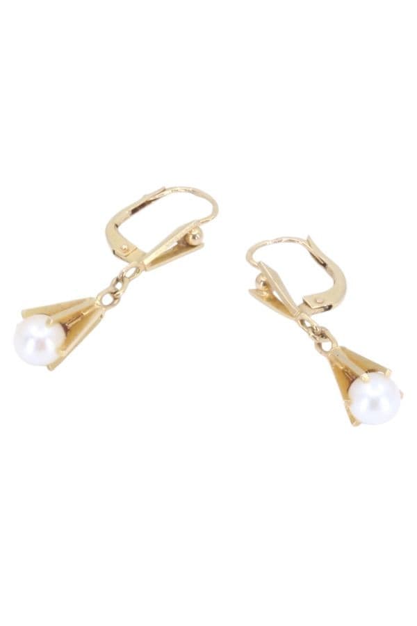 BOUCLES D'OREILLES PENDANTES PERLES — vue 3