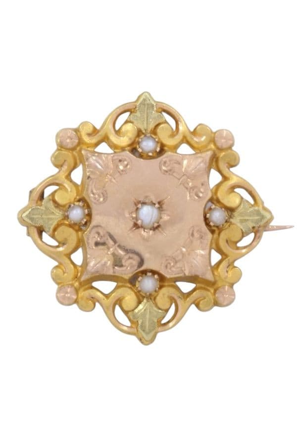 BROCHE PERLES FINES NAPOLÉON III — vue 1