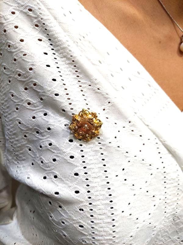BROCHE PERLES FINES NAPOLÉON III — vue 2