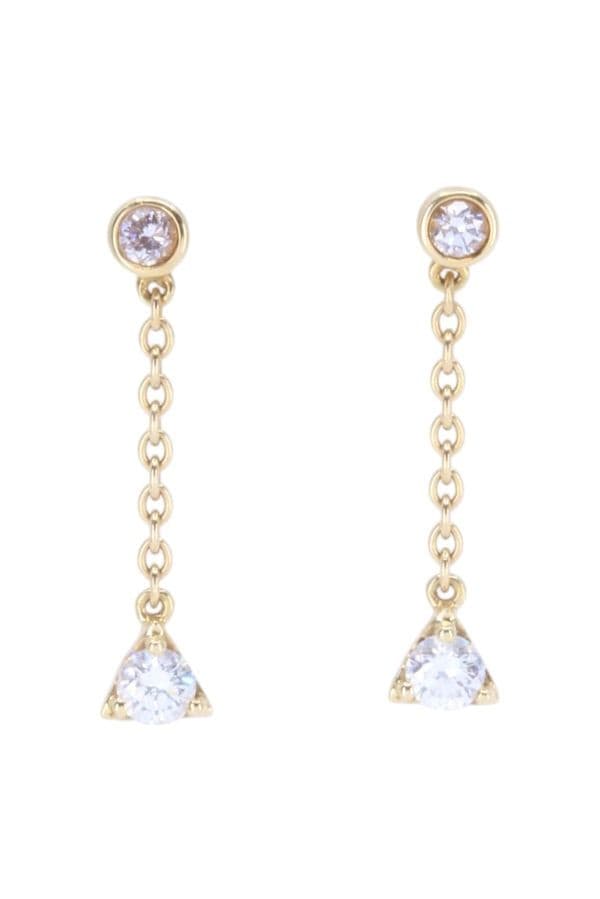 BOUCLES D'OREILLES PENDANTES DIAMANTS — vue 1