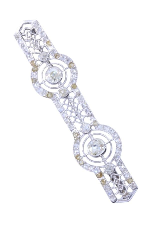 BROCHE DIAMANTS ART-DÉCO — vue 1