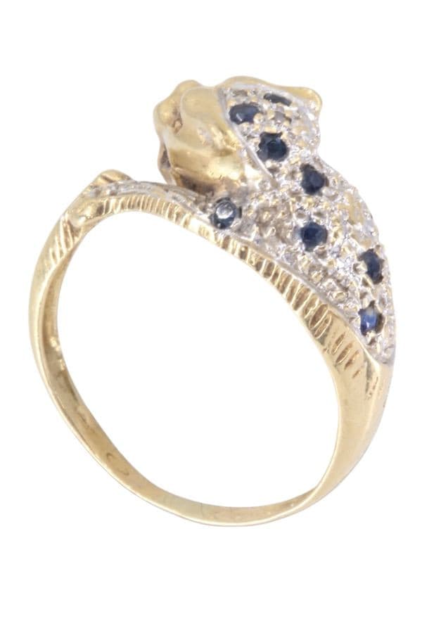 BAGUE PANTHÈRE SAPHIRS ET RUBIS — vue 5