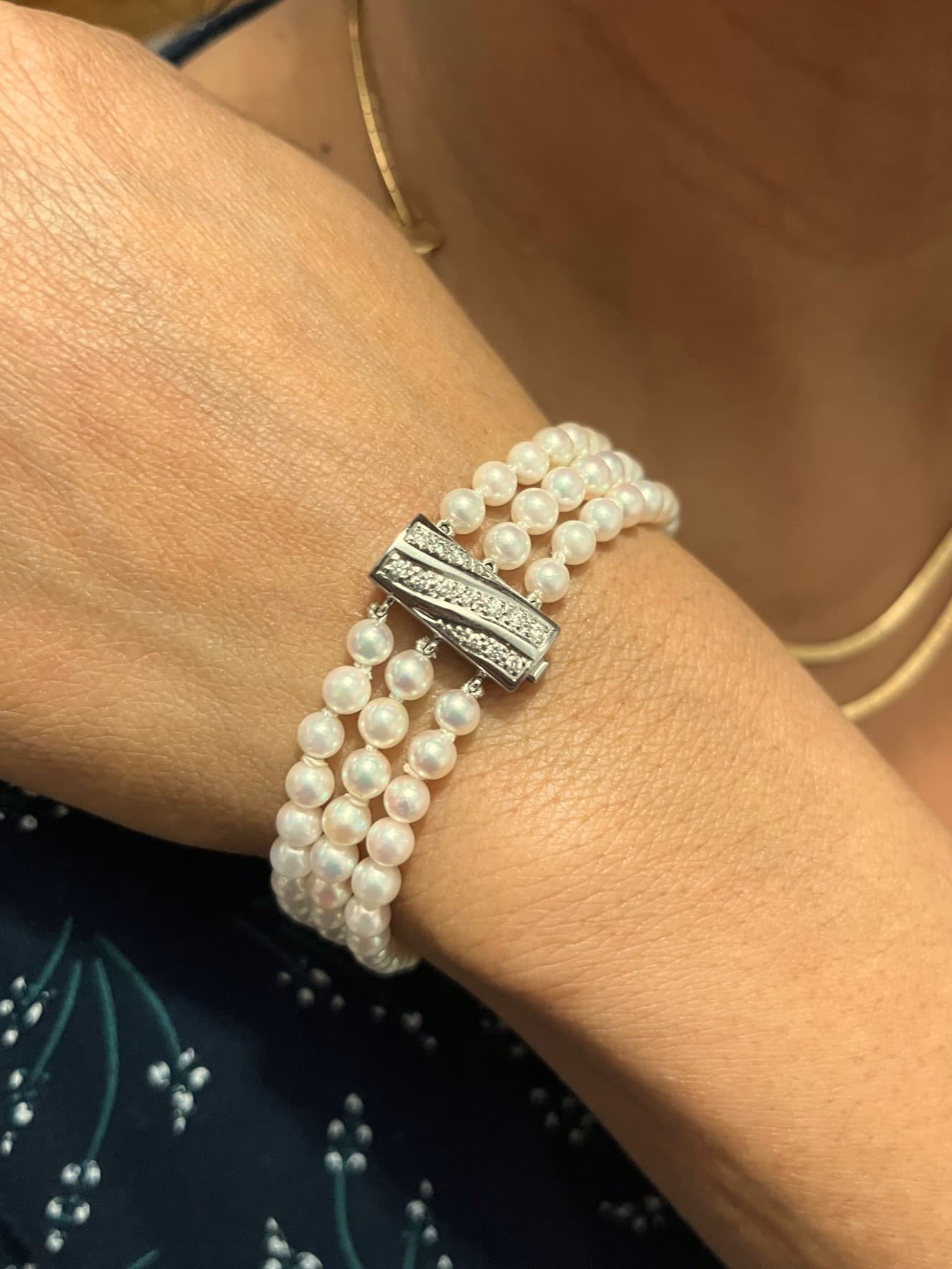 BRACELET 3 RANGS PERLES — vue 2