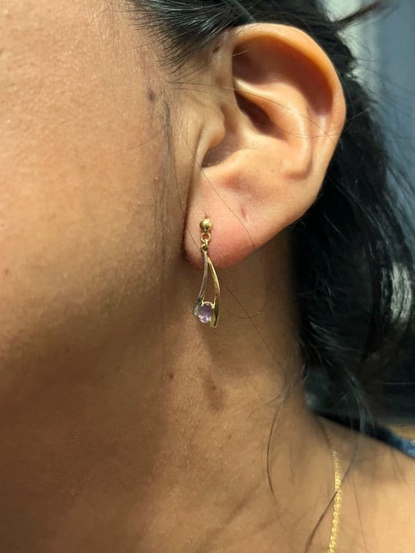 BOUCLES D'OREILLES AMÉTHYSTE — vue 2