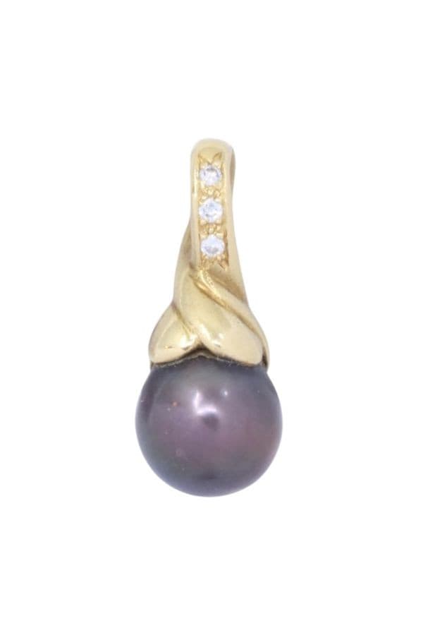 PENDENTIF PERLE DE TAHITI ET DIAMANTS — vue 1
