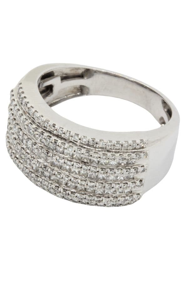 BAGUE MODERNE PAVAGE DIAMANTS — vue 2