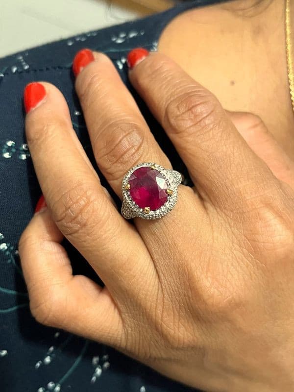 BAGUE RUBIS ET DIAMANTS — vue 2