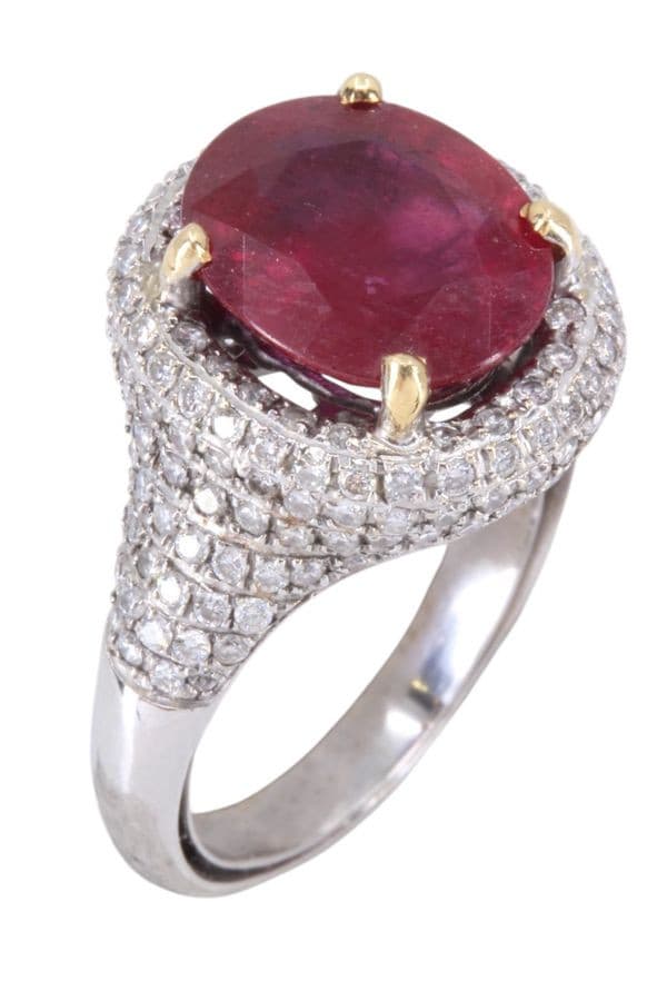 BAGUE RUBIS ET DIAMANTS — vue 3