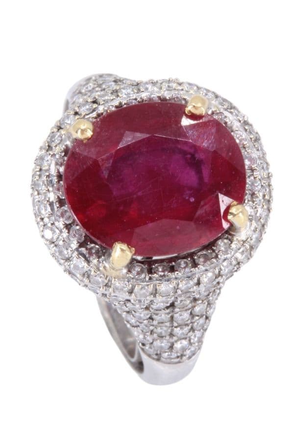 BAGUE RUBIS ET DIAMANTS — vue 5