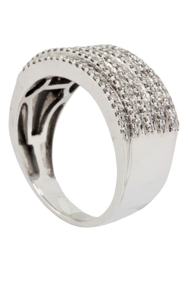 BAGUE MODERNE PAVAGE DIAMANTS — vue 4