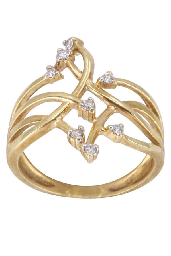 BAGUE MODERNE DIAMANTS — vue 1