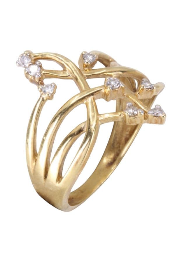 BAGUE MODERNE DIAMANTS — vue 3