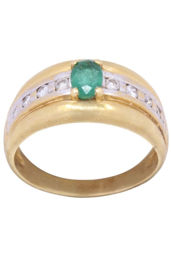 BAGUE JONC ÉMERAUDE — vue 1