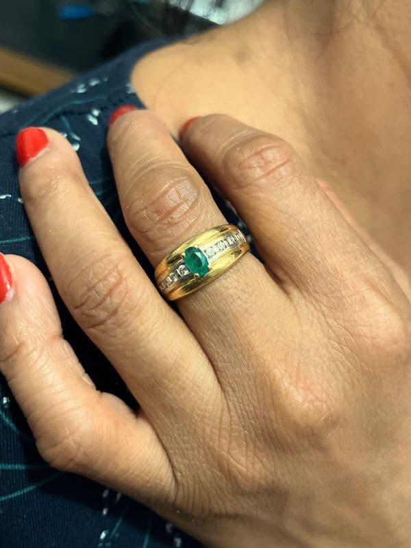 BAGUE JONC ÉMERAUDE — vue 2