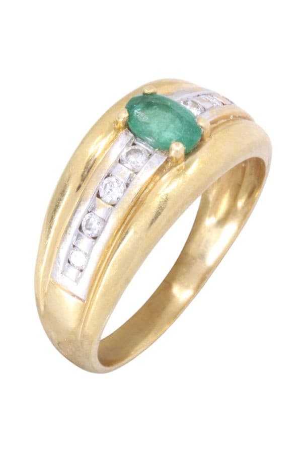 BAGUE JONC ÉMERAUDE — vue 3