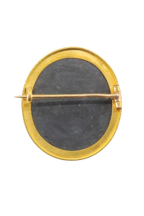 BROCHE ANCIENNE CAMEE JAIS — vue 2
